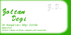 zoltan degi business card